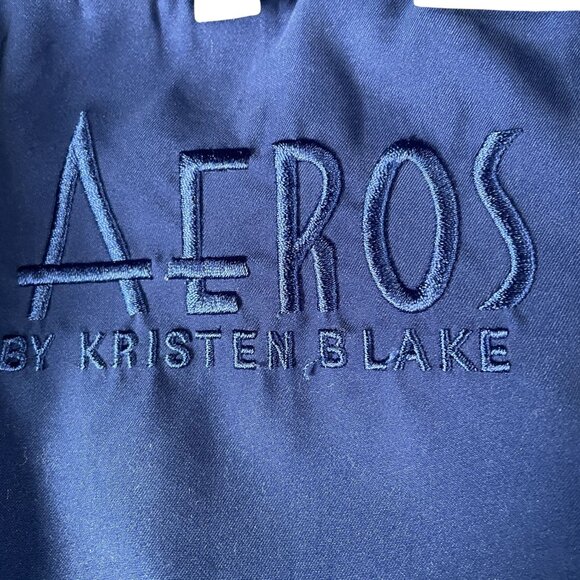 Oversized Navy Hooded Rain Jacket Aeros Kristen Blake Coastal Gorpcore Fall S - Picture 9 of 10